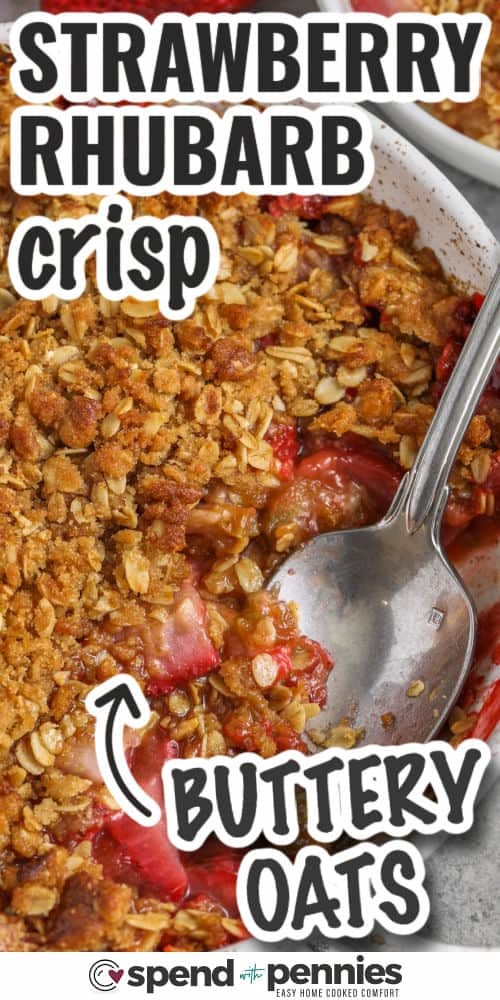 Indulge in the delightful combo of strawberries and rhubarb 