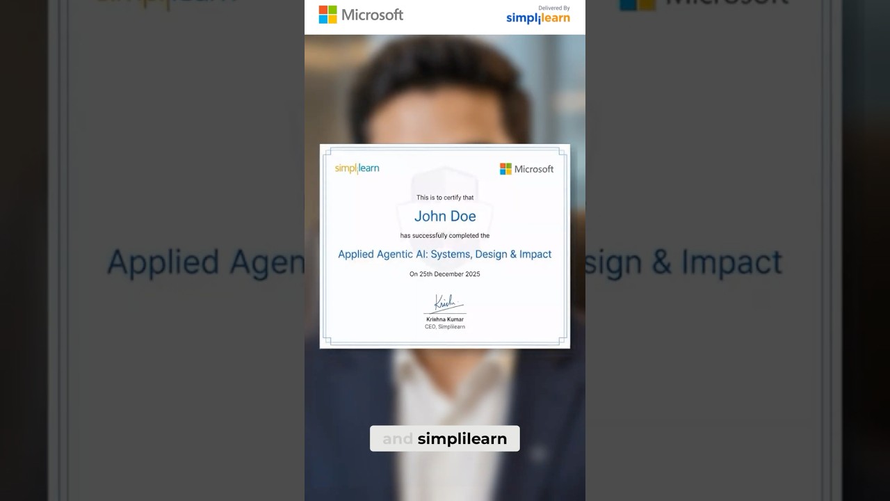 Microsoft - Applied Agentic AI: Systems, Design & Impact | Simplilearn #shorts