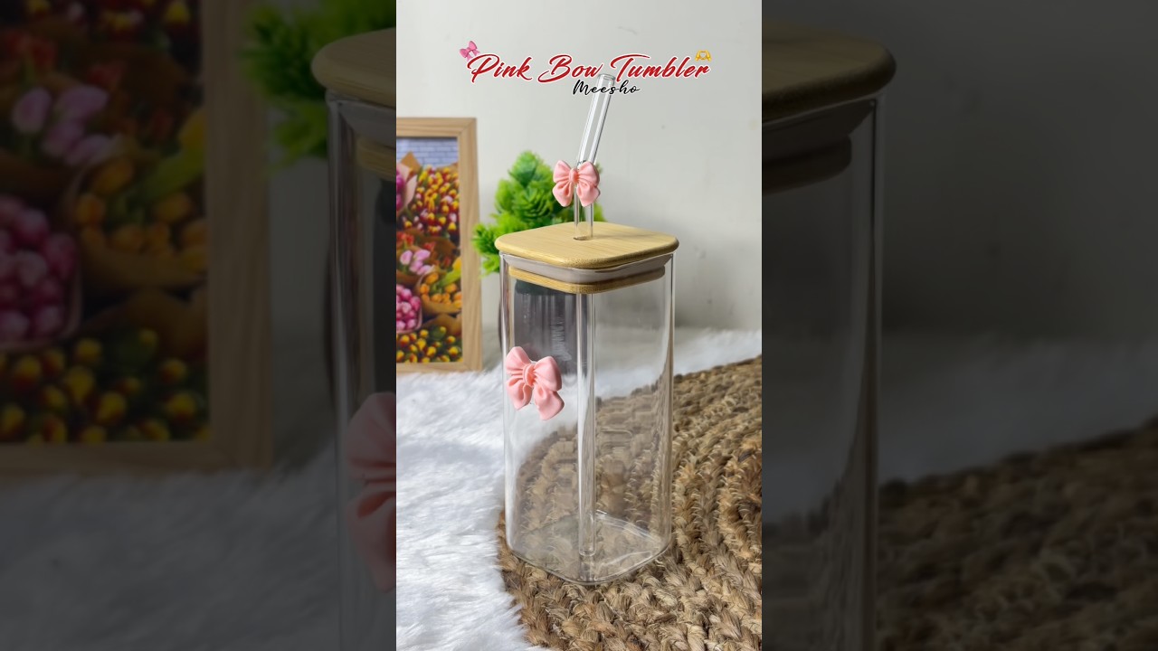The Cutest Tumbler from Meesho 💗🎀 | Budget Find #meesho #unboxing #asthetic #shorts #viral #ytshorts