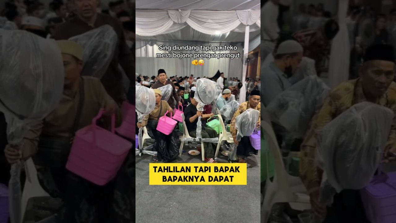 para bapak bapak pulang dari acara tahlilan dapet souvenir kipas angin ‼️#tahlilan #unik #souvenir