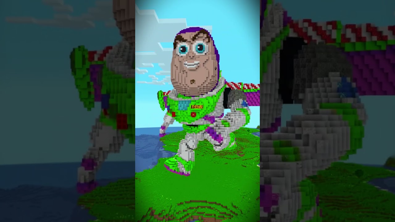 Buzz Lightyear Toy Story 5 Build Battle Challenge 💀 #shorts #minecraft #minecraftbuilding