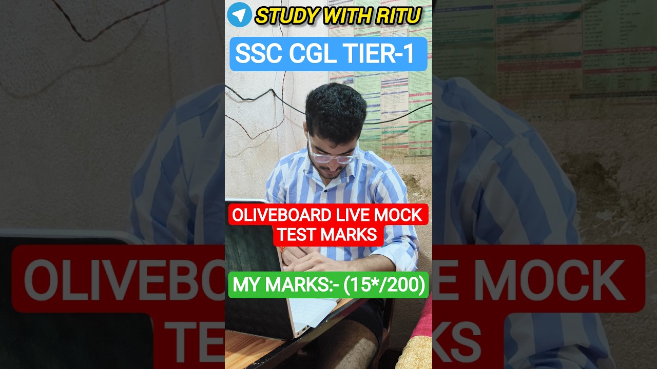 JUNE 26-28📆 SSC CGL TIER-1 OLIVEBOARD LIVE MOCK TEST MARKS #ssc #ssccgl #cgl #cgl2026 #shorts #chsl