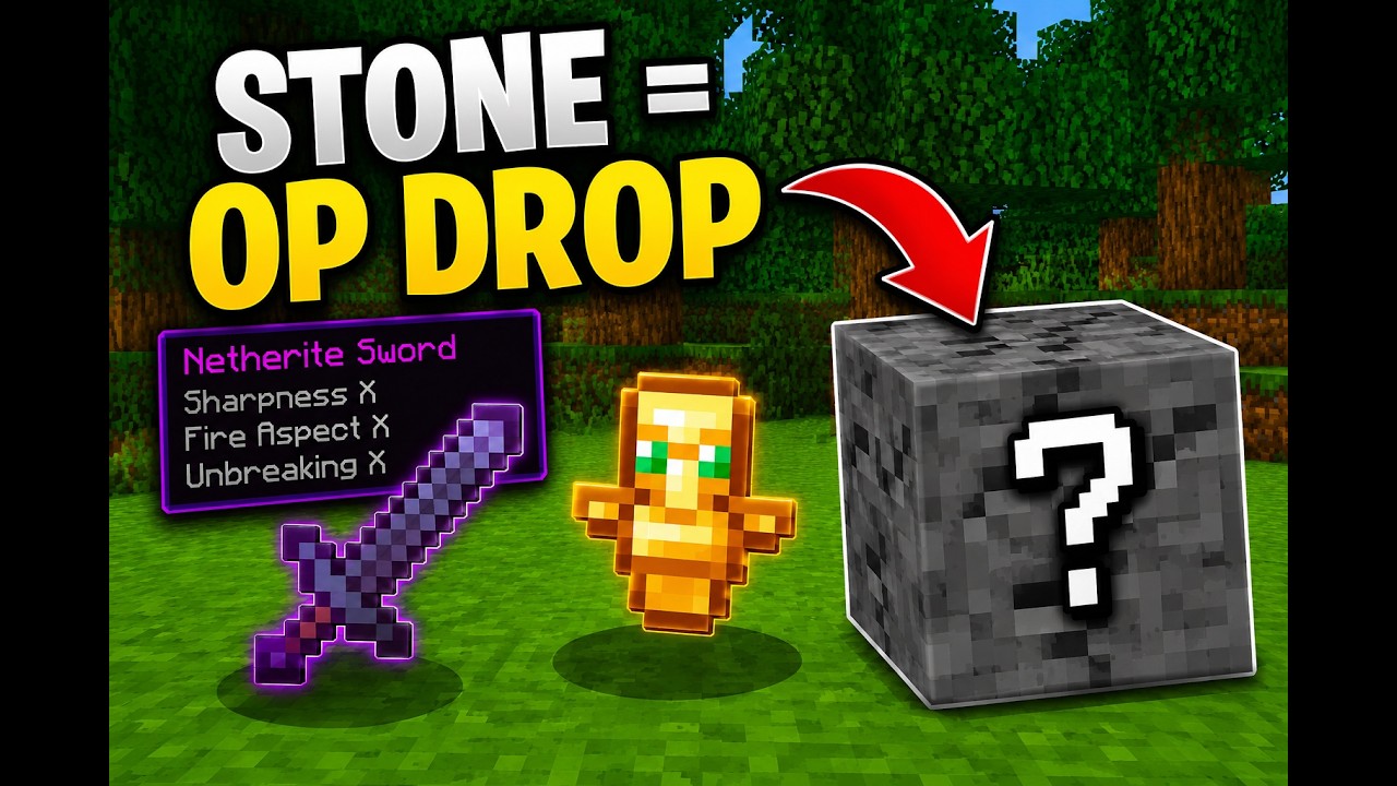 MINECRAFT, Ale ze STONE'A wypadają OP ITEMY!