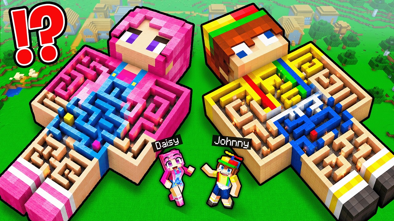 MAZE STATUE BATTLE in Minecraft...