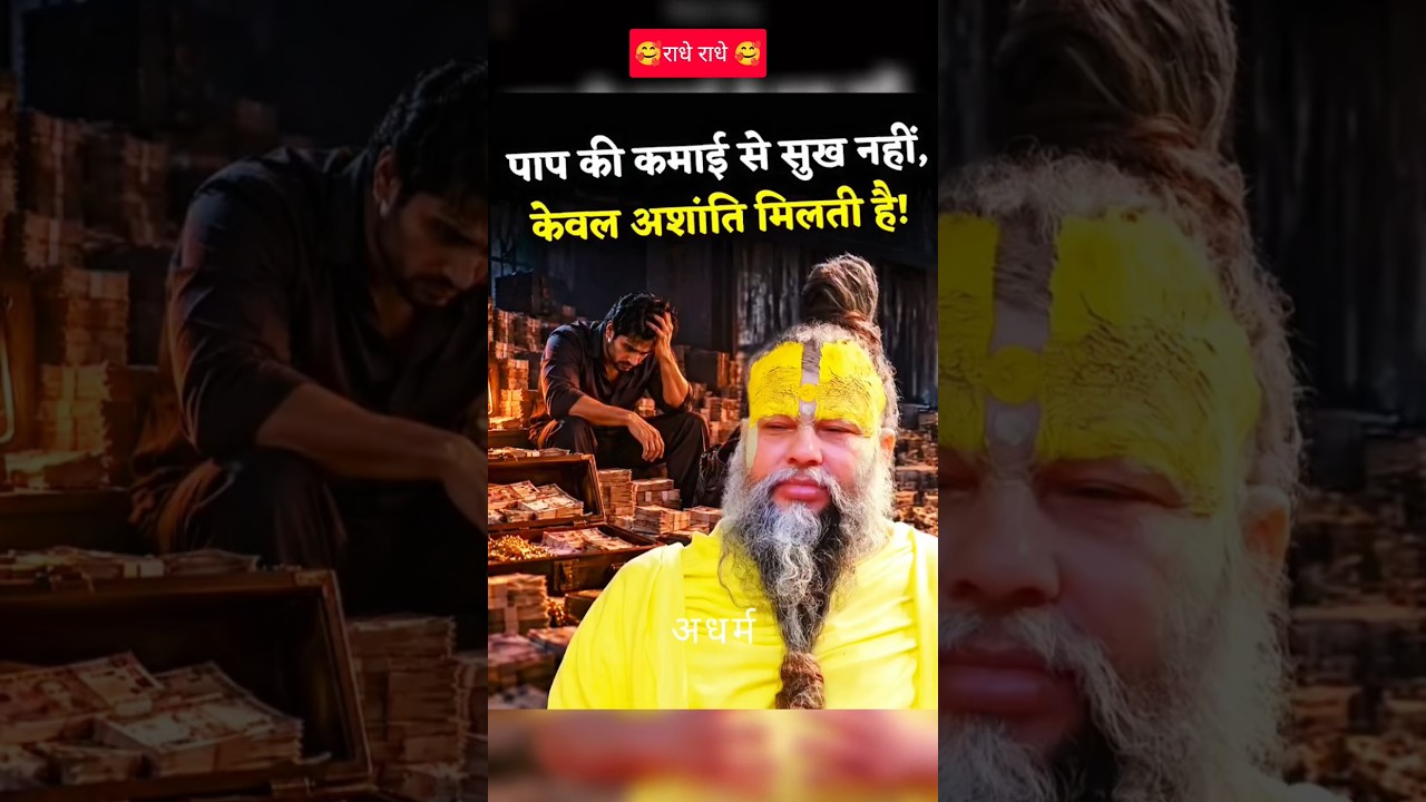 🌼पाप की कमाई से सुख नहीं 🪷केवल अशांति मिलती हैं #premanandjimaharaj #vrindavan #motivation #shorts