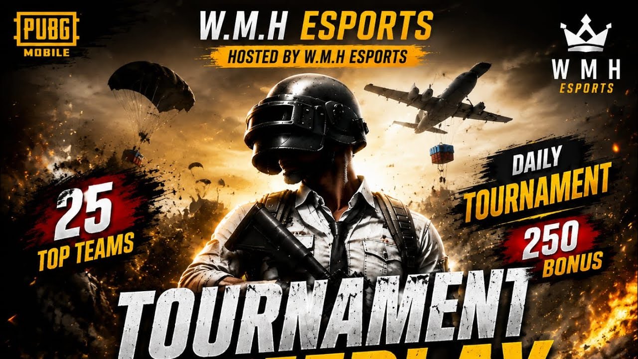 🔥 PUBG MOBILE DAILY TOURNAMENT GAMEPLAY Host By W.M.H ESPORTS CUSTOM ROOM | 24 TEAMS LIVE FIGHT 🔥