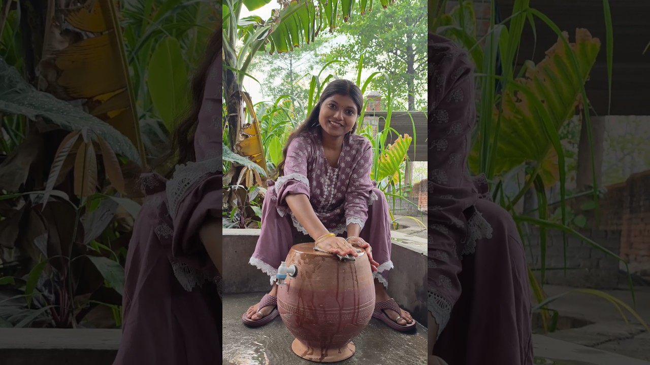 आज घड़ा साफ कर ठंडा पानी भरी,लेकिन किसी ने नहीं पी😒..#minivlog #dailyshorts #shorts #family #village