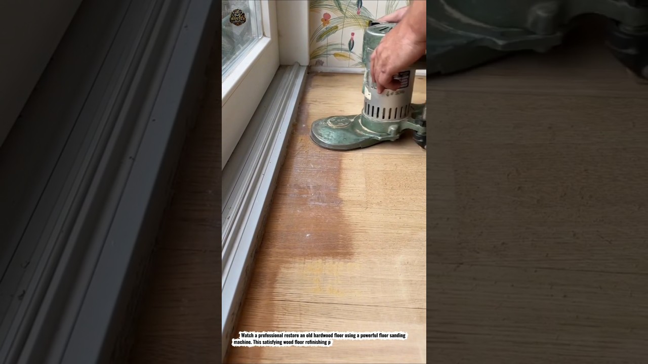 How to Refinish Hardwood Floors Like a Pro | Powerful Floor Sanding Machine Restoration #shorts