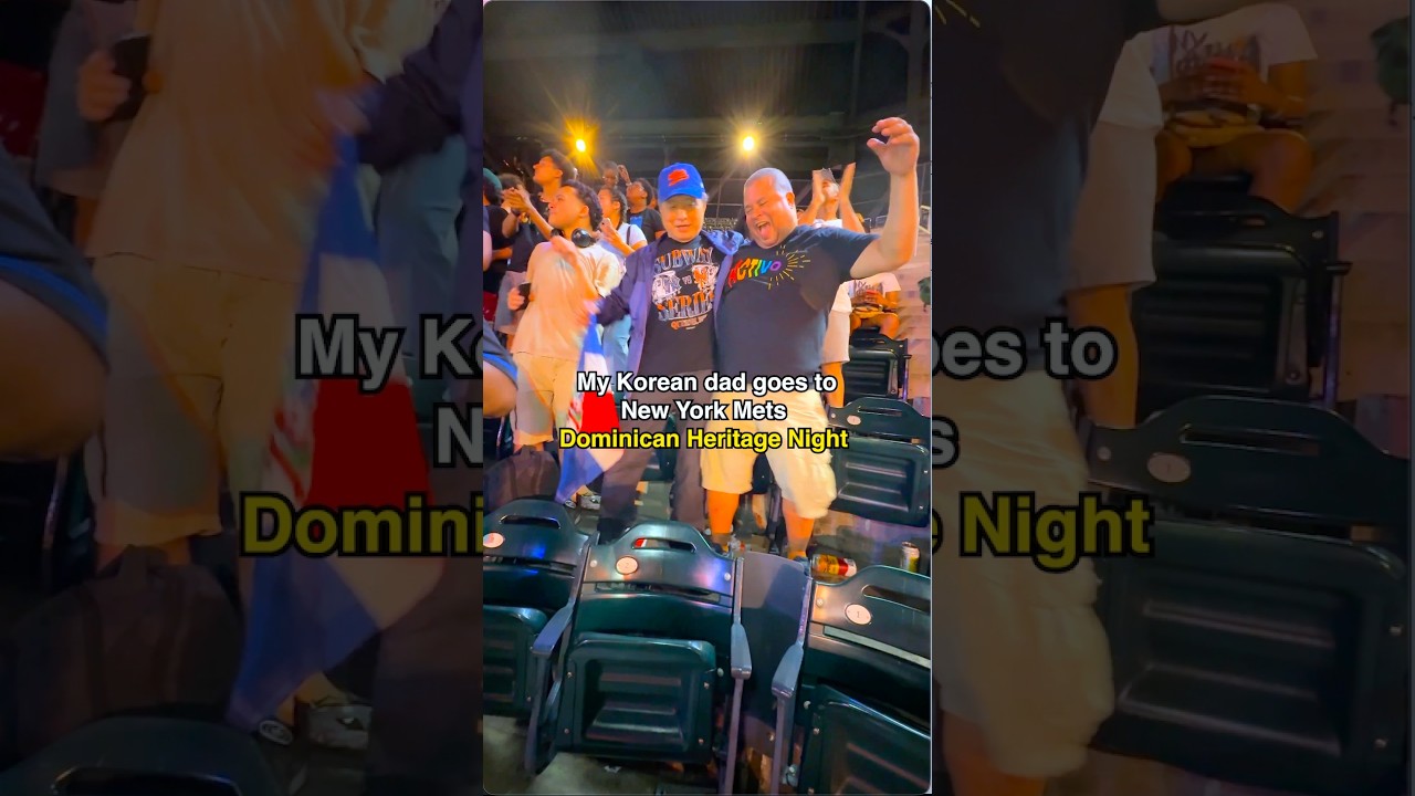 My Korean Dad goes to New York Mets Dominican Heritage Night with Gen Z's