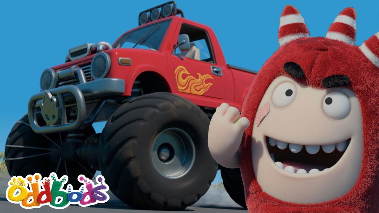 Fuse's Monster Truck RACE! 🥇 | BEST of Oddbods!! | Funny Cartoons for Kids