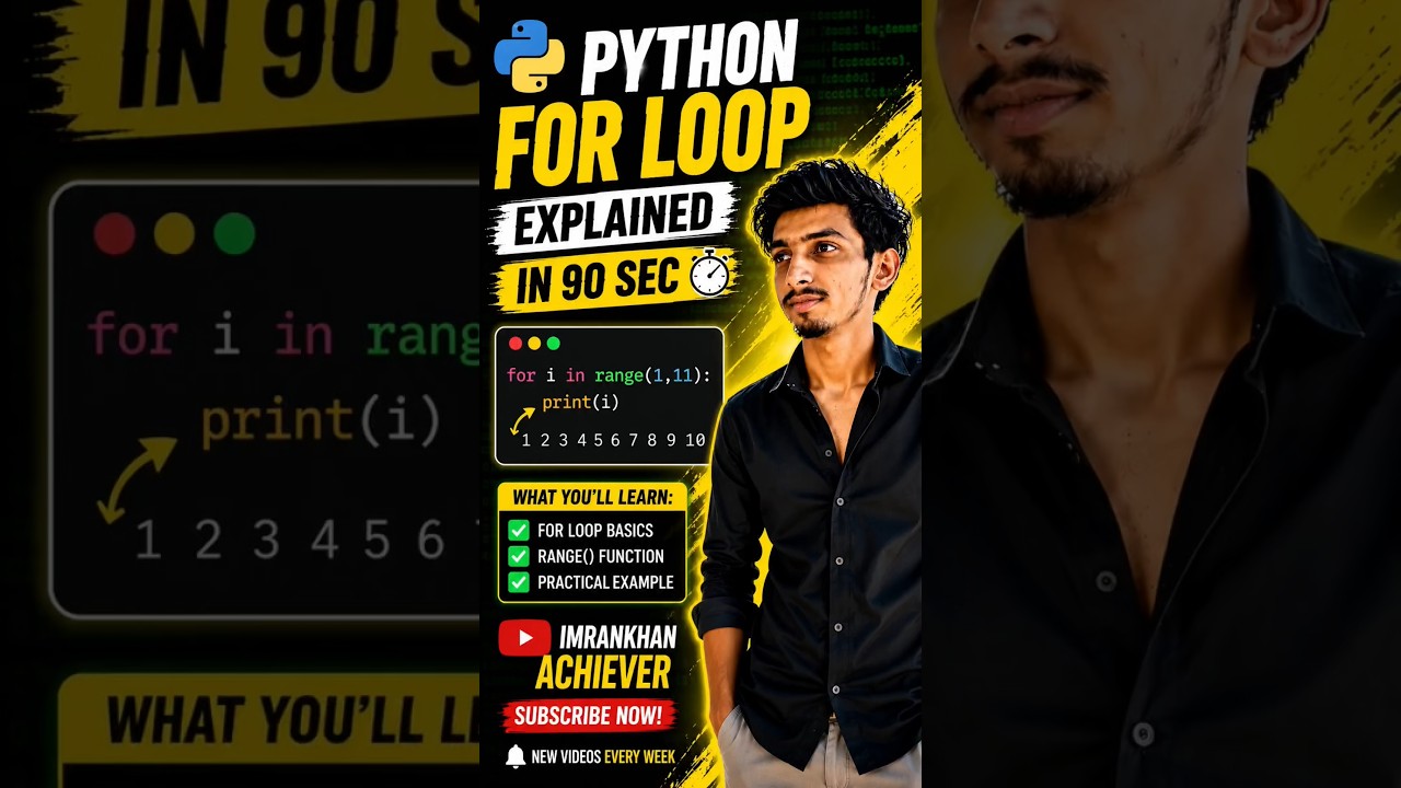 Python For Loop Explained in Hindi 🔥 | Python Tutorial for Beginners.