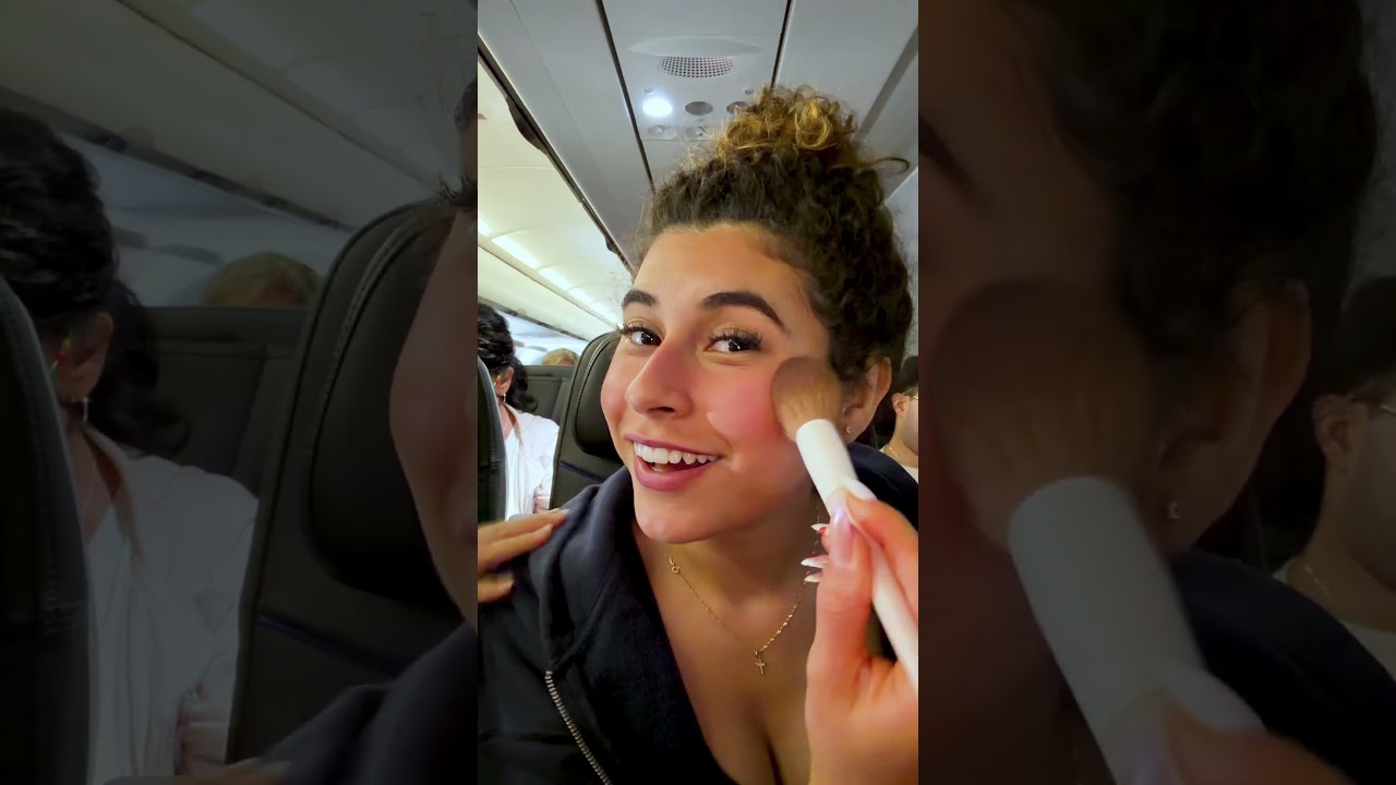 grwm on the plane ✈️💄
