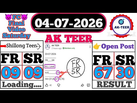04/07/2026 Today's Live Result Update For Educational Purpose || AK TEER