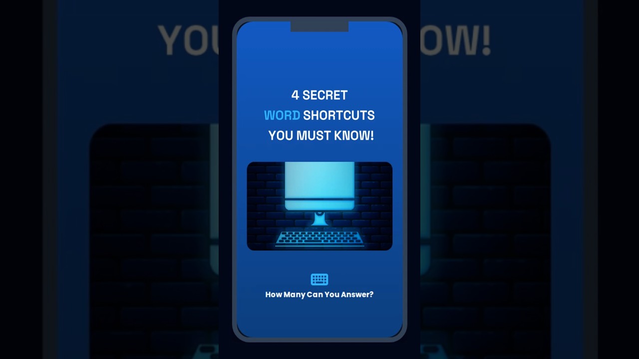 Ms word Shortcut keys|Can You Answer These 4 MS Word Questions? #quiz  #quizchallenge  #msword