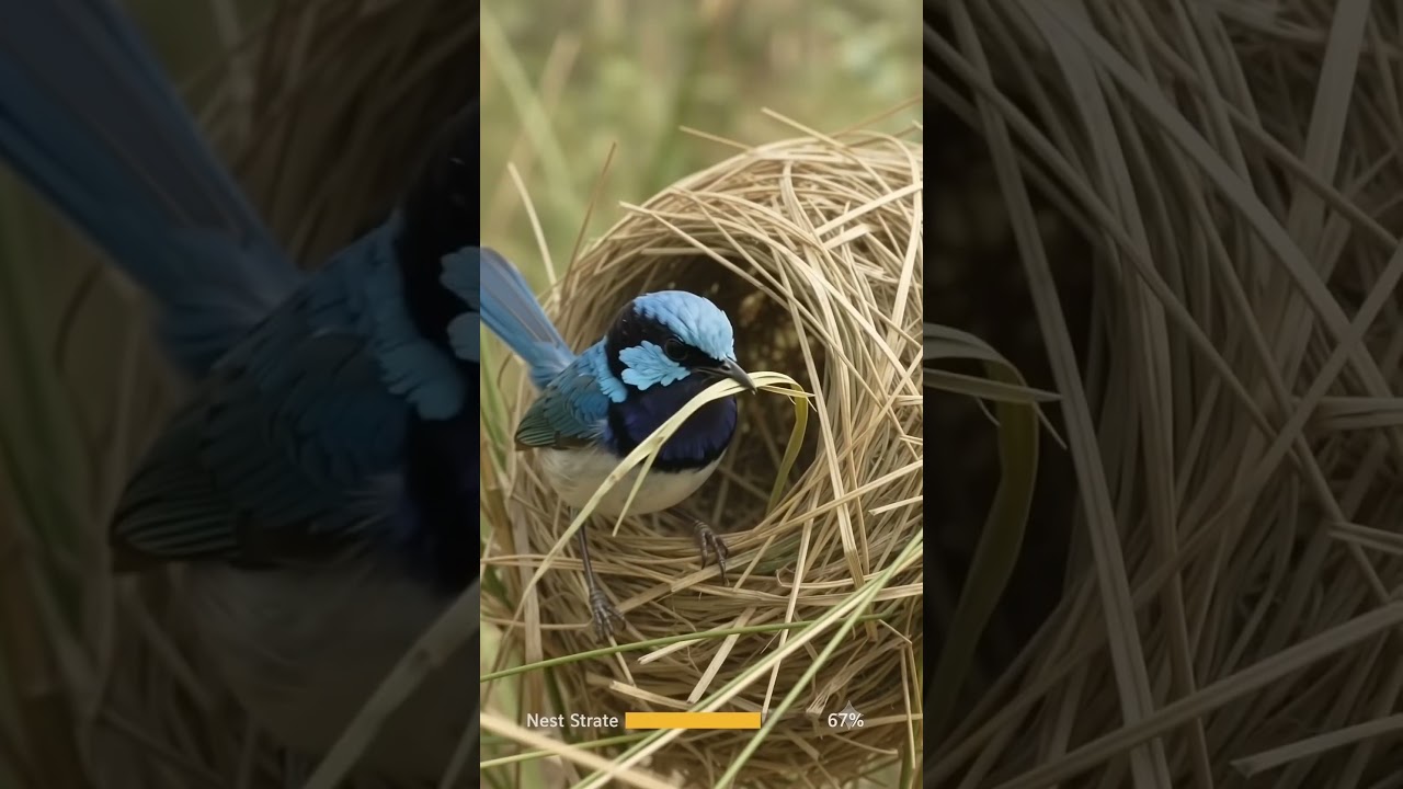 Superb Fairywren Weaving Her Nest From Scratch 🌿🐦 | Extreme Macro Wildlife (Full Process)