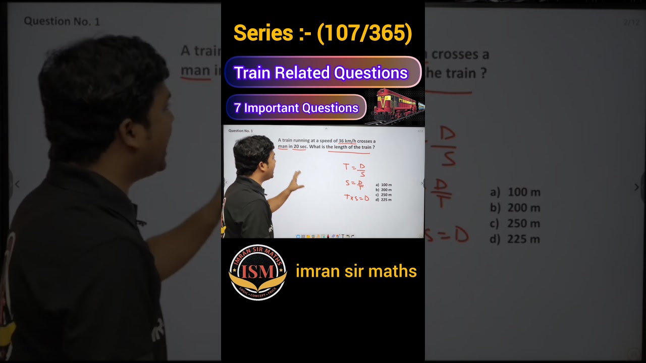 Train Related Questions | Best Tricks for Train Questions | imran sir maths #shorts