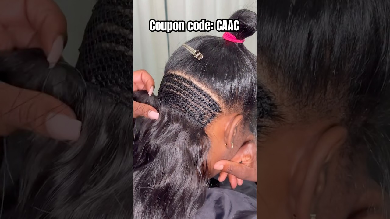 Seamless Half Up Half Down Sew In🤩Natural Leave Out Blended Tutorial Ft.#ulahair #sewing