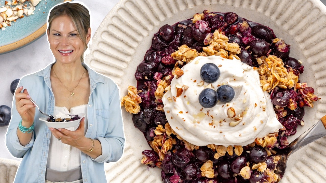 AMAZING BLUEBERRY CRISP with OATS | easy, healthy recipe!