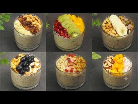 6 High Protein Overnight Oats | Healthy & Easy Breakfast | Healthy Breakfast Meal Prep | Weight Loss
