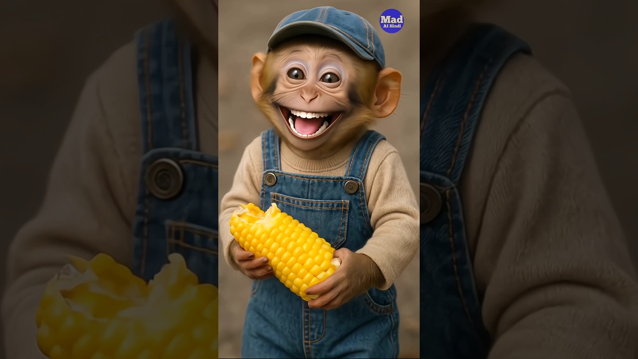 monkey eating maize 🌽🐒 #cute #monkey #shortsvideo #shorts