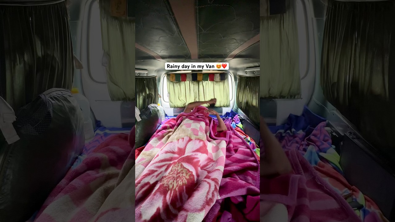 Rainy day in my van 🚐⛈️ #vanlifewithravi #vanlife #homeonwheels