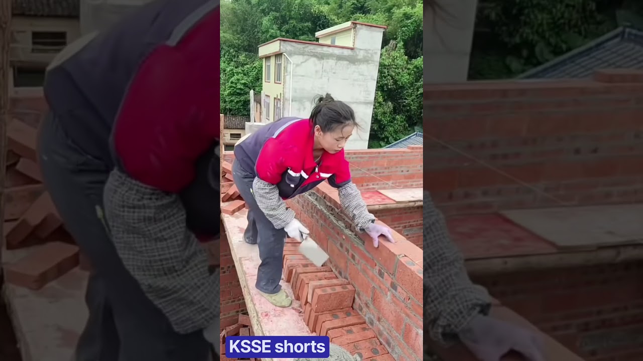 Women & Men Masons: Who Has the Better Bricklaying Skills? 🧱👷‍♀️👷‍♂️ #Construction #Masonry