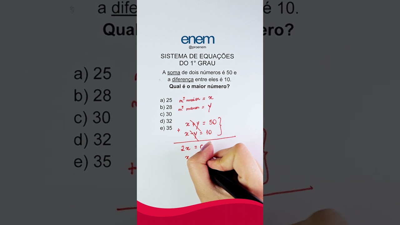 Sistema de equações: resolva sem se enrolar! ✍️ #enem2026 #matematica