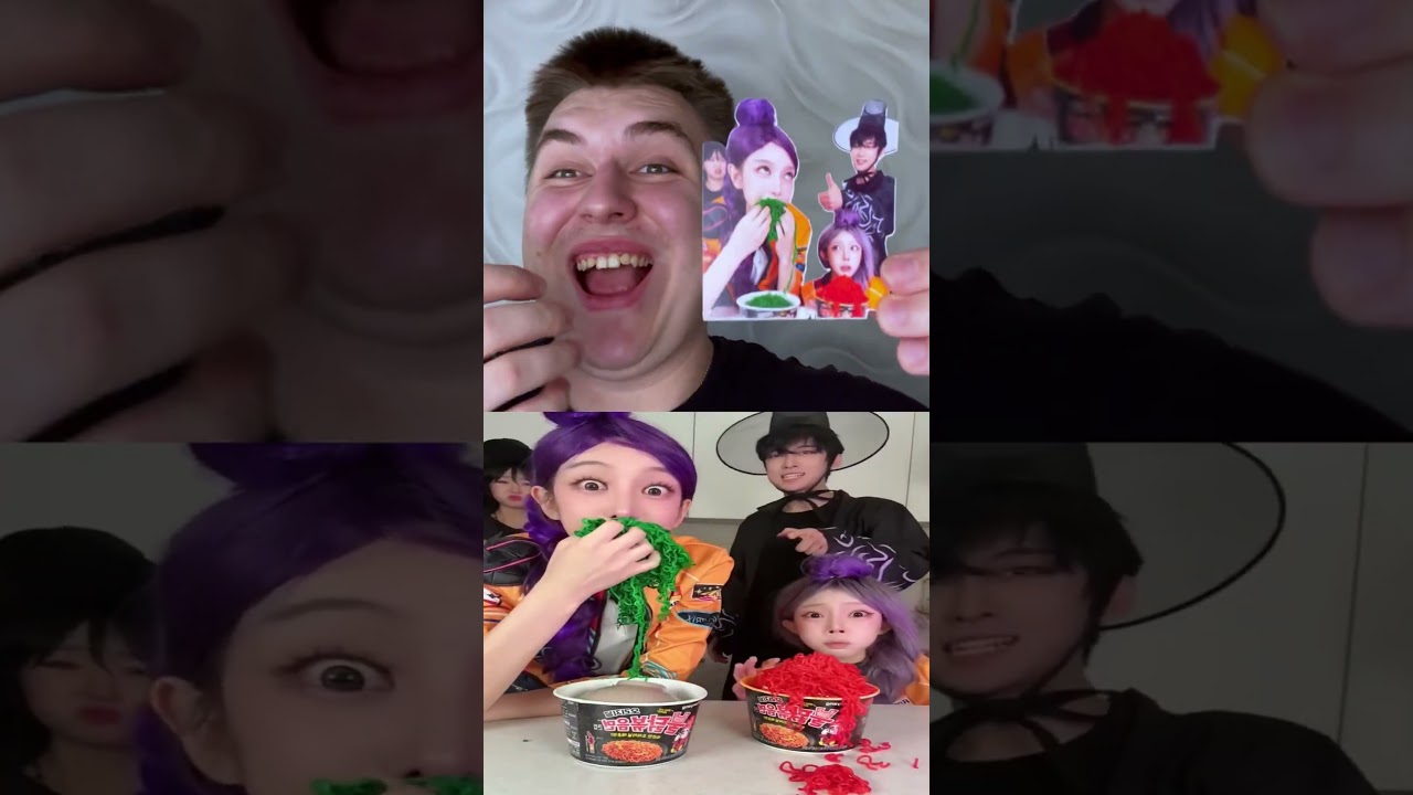 PINK BOX REACT RUMI’S SPICY NOODLES MUKBANG 🍜 #KPOPDEMONHUNTERS