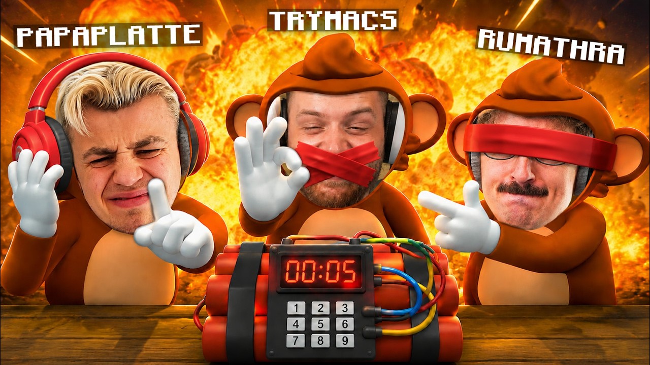 💣😂Blind, Taub & Stumm eine Bombe entschärfen! Papaplatte & Rumathra! - BOMBANANA!