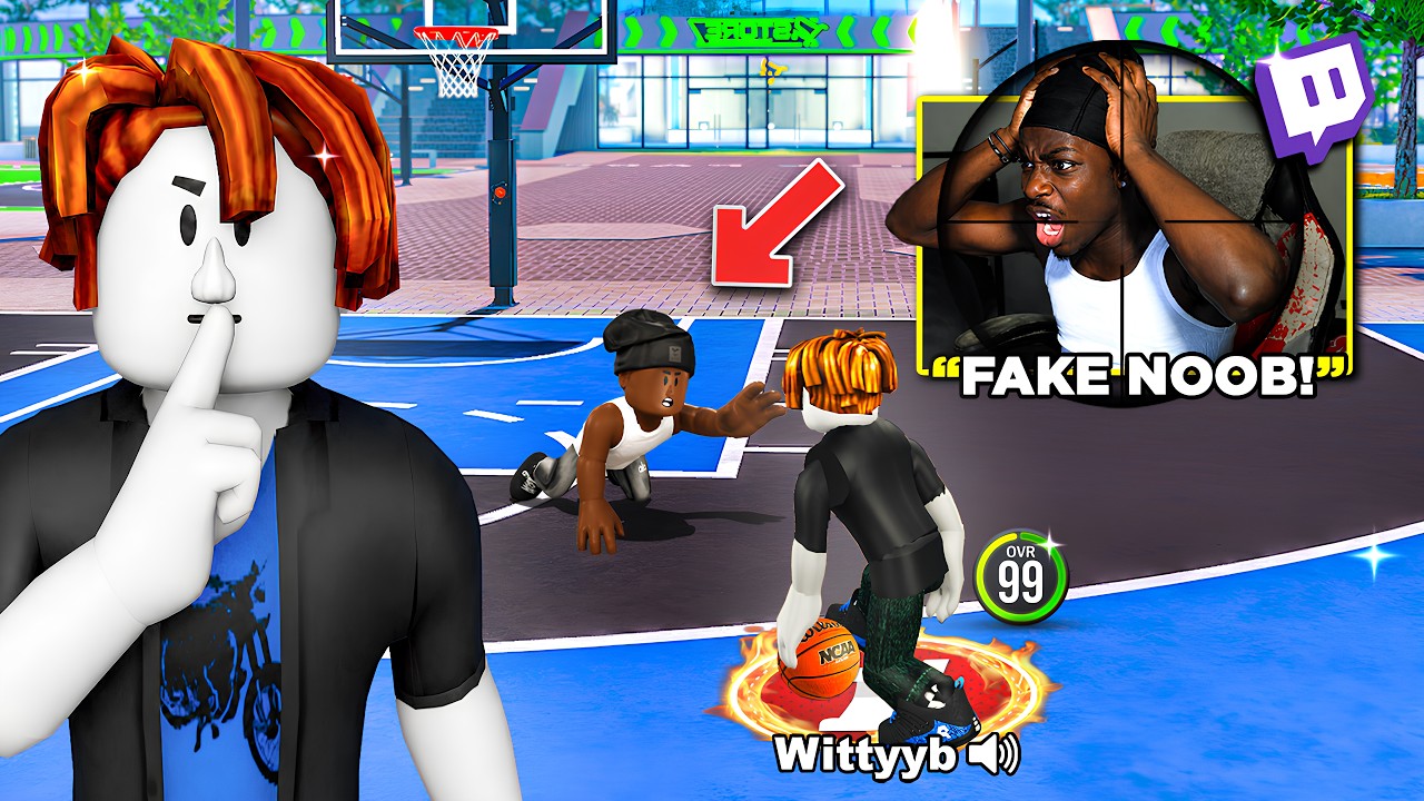 I Pretended to Be a NOOB and Stream Sniped STREAMERS in Practical Basketball