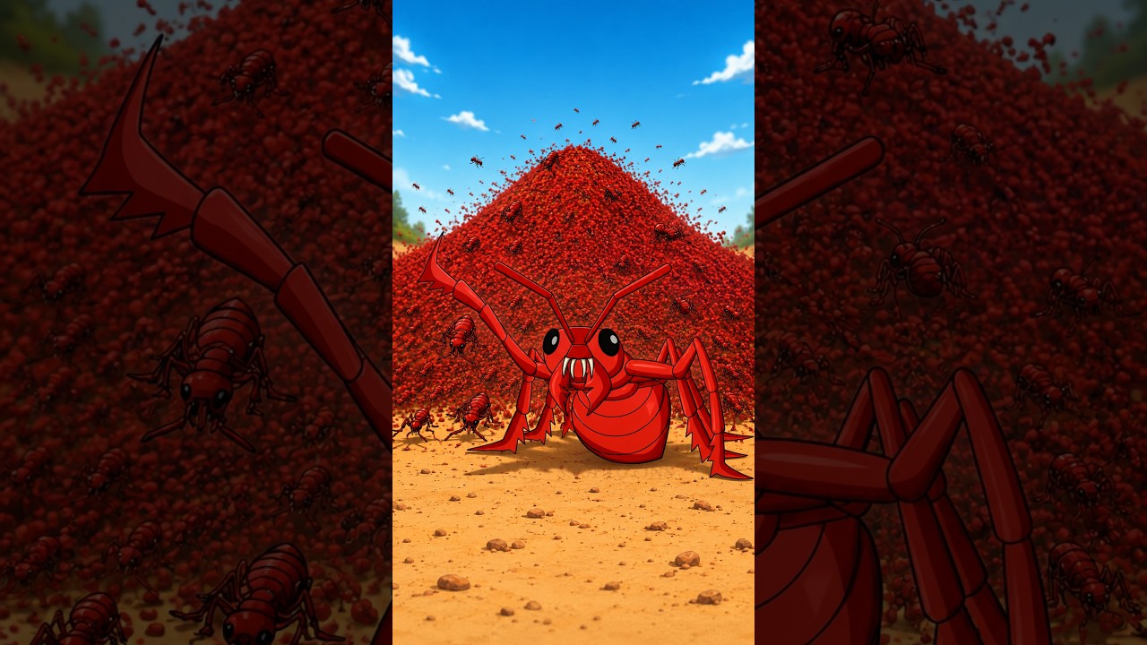 ভয়ঙ্কর লাল পিঁপড়ের হামলা🐜  #shorts #ants #redants #youtubeshorts