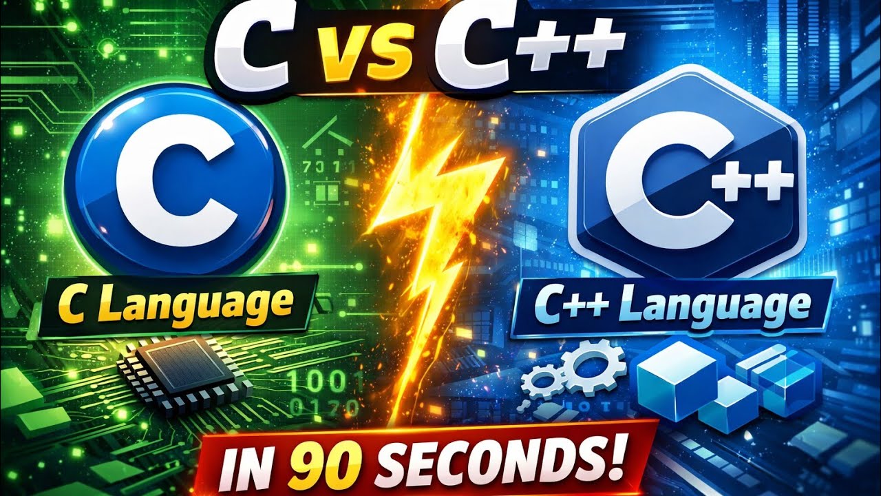 What’s the Difference Between C and C++? 🤔 (Quick 90s Guide) #multimian #programminglanguage #coding