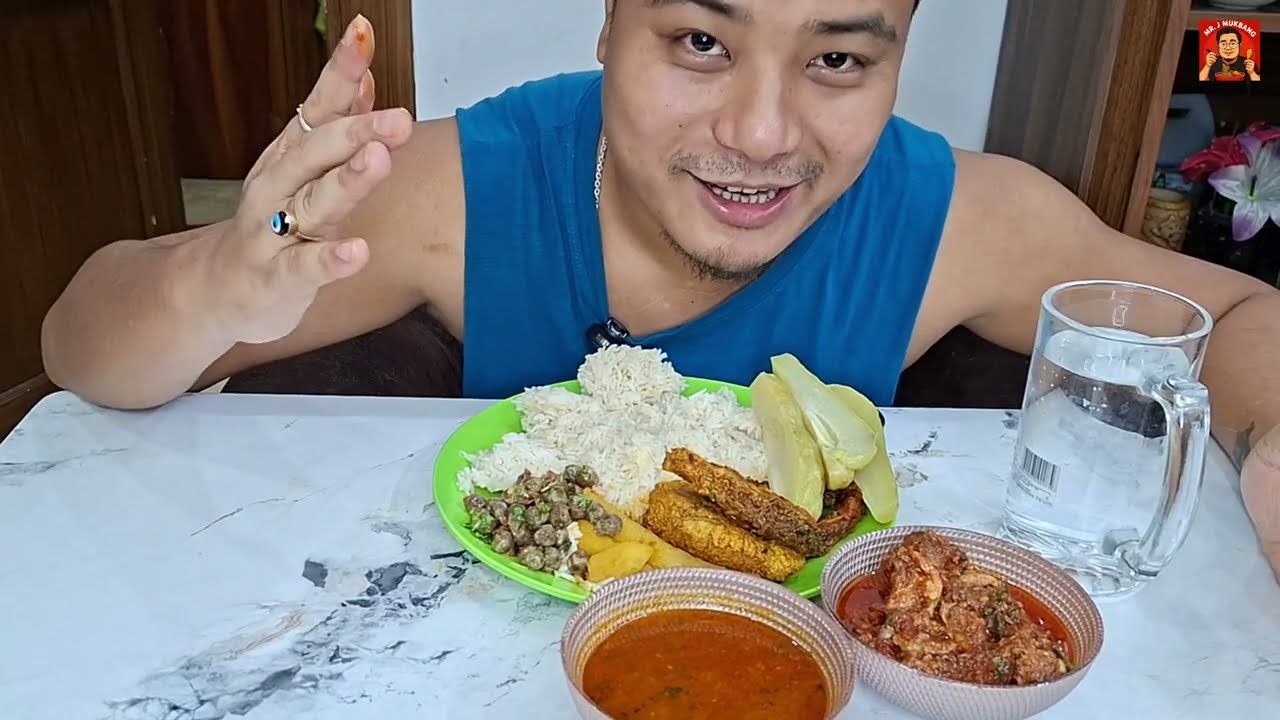 My Favorite Fish and Pork with mushroom🍄 |Thangzin Chutney| MUKBANG 