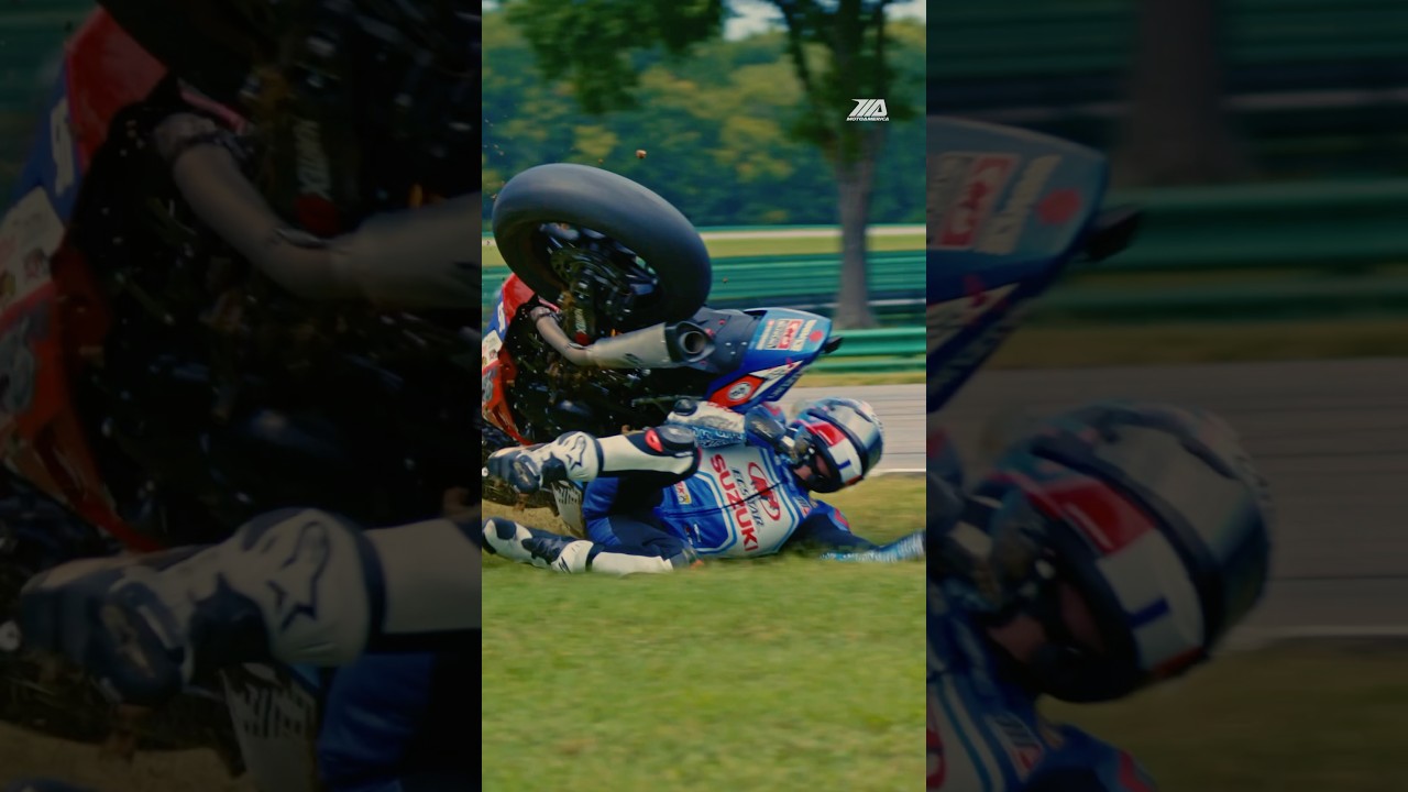 MASSIVE CRASH 😱😱 Thankfully Matthew Chapin was okay #motorcycle