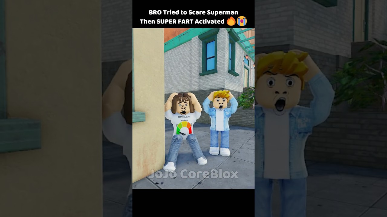 Bro Tried to Scare Superman 😭 #roblox #robloxshorts #us