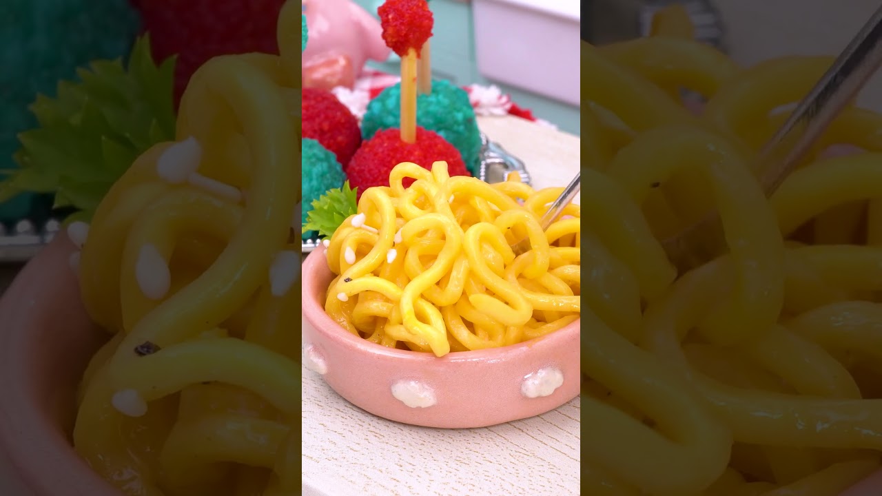 Mini Noodles with Cheese Powder🍜 Satisfying ASMR Mini Food #shorts #asmr #miniature #minifood