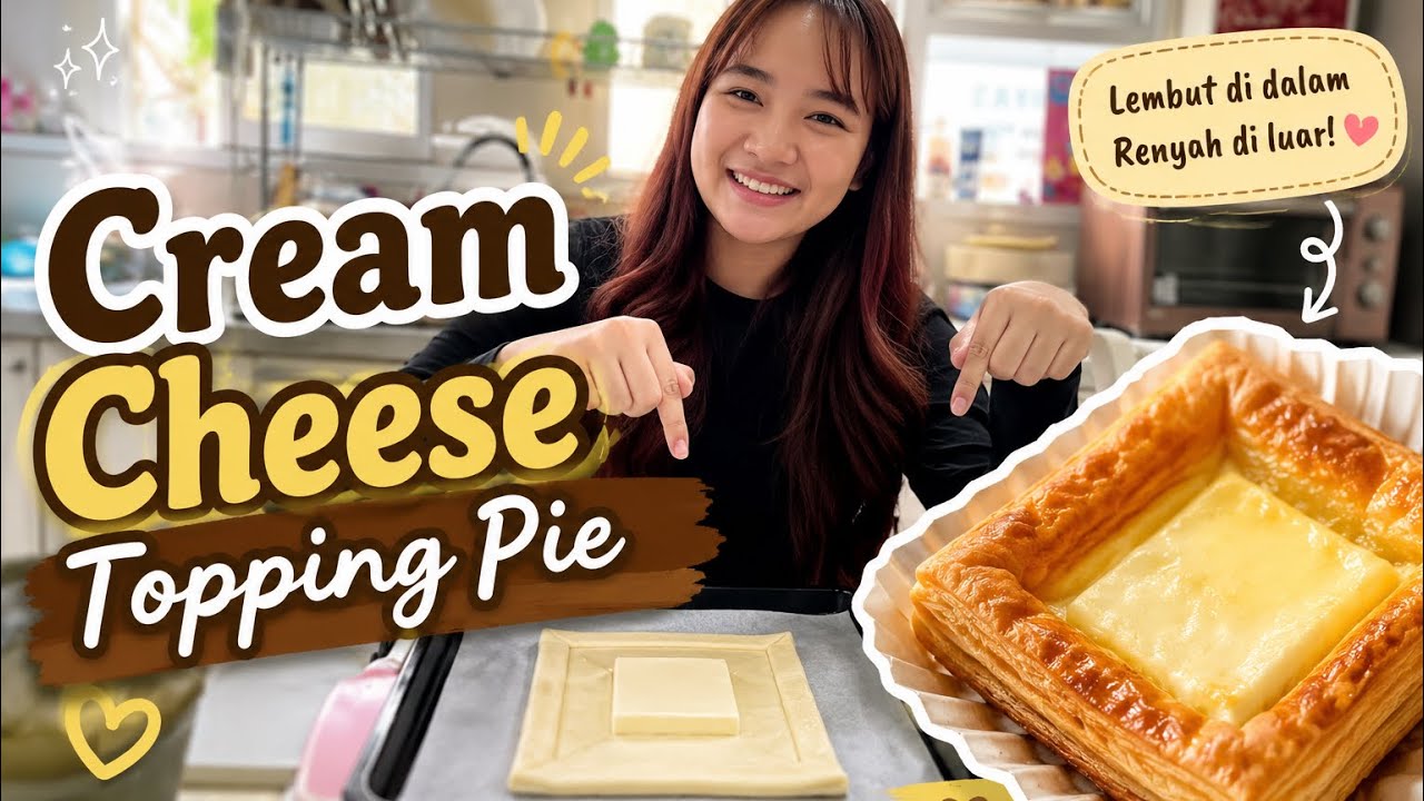 Cream Cheese Topping Pie 4 Bahan enak banget 😍 yuk baking sama Zara Cute