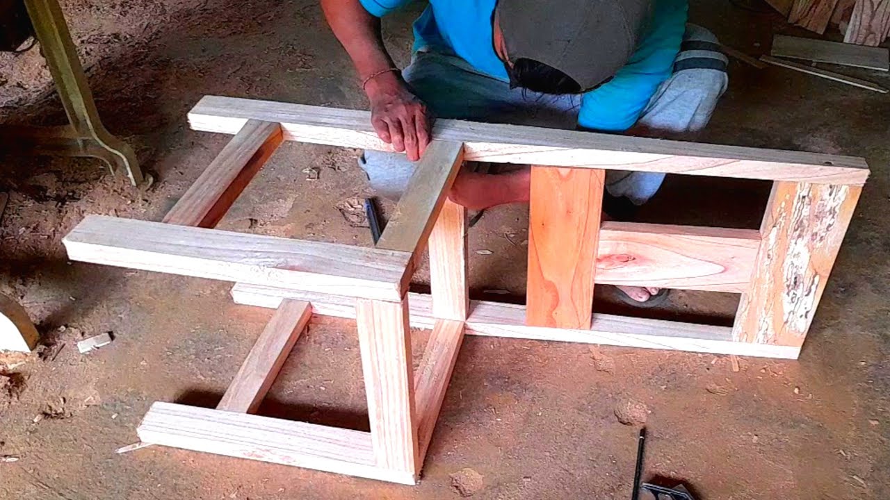 Cara mudah membuat kursi sederhana dari kayu // kursi minimalis untuk meja makan