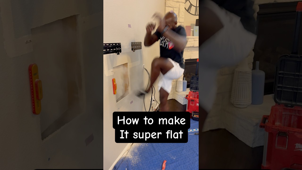 How to do a flat tv installs #fyp #work #tvmounting #tv #diy #trending #viral #homeimprovement #home