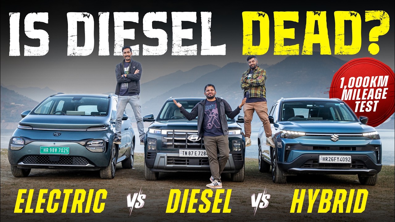 Is Diesel DEAD? 1,000km Real-World Mileage Test: Creta Diesel vs Victoris Hybrid vs Windsor EV