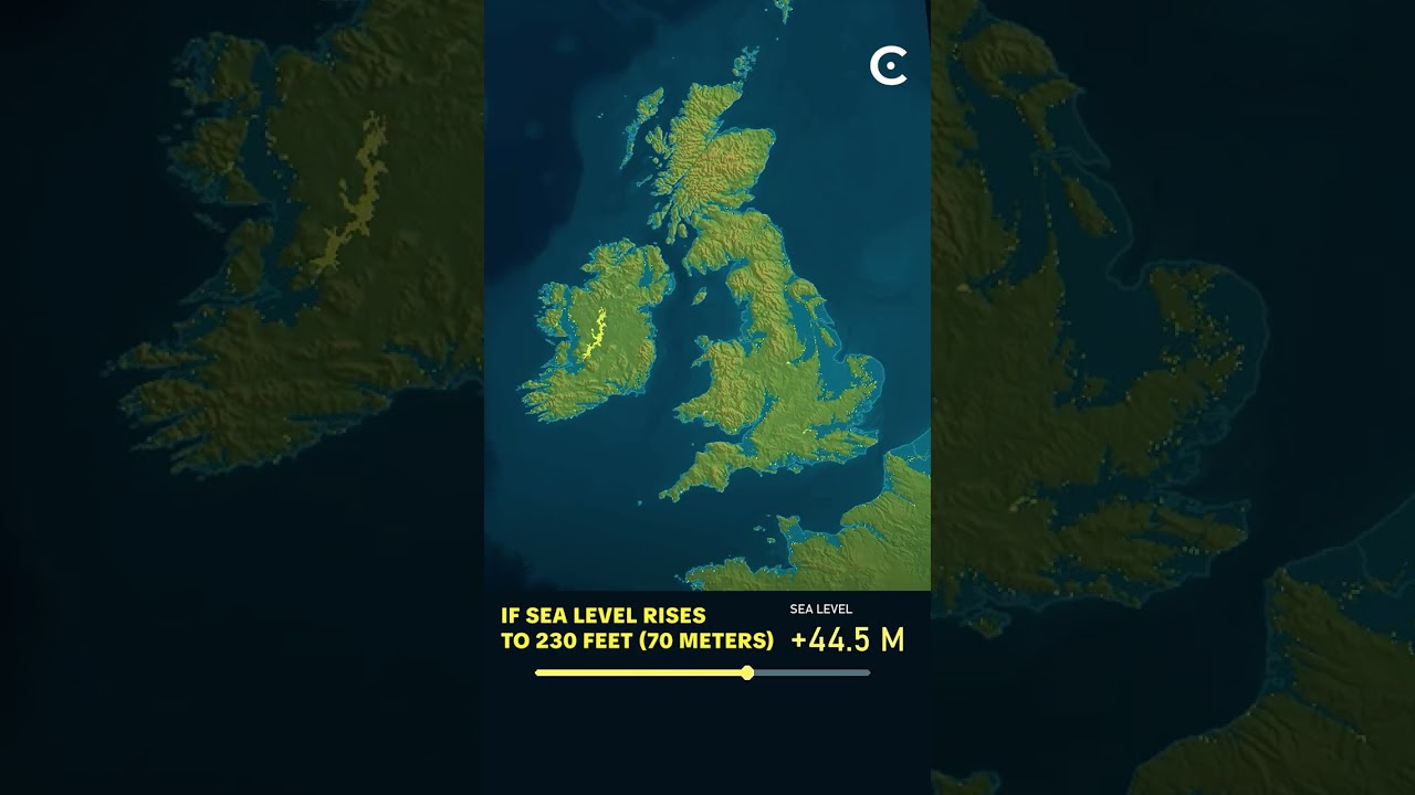 If sea level rises to 230 feet (70 meters) in UK.