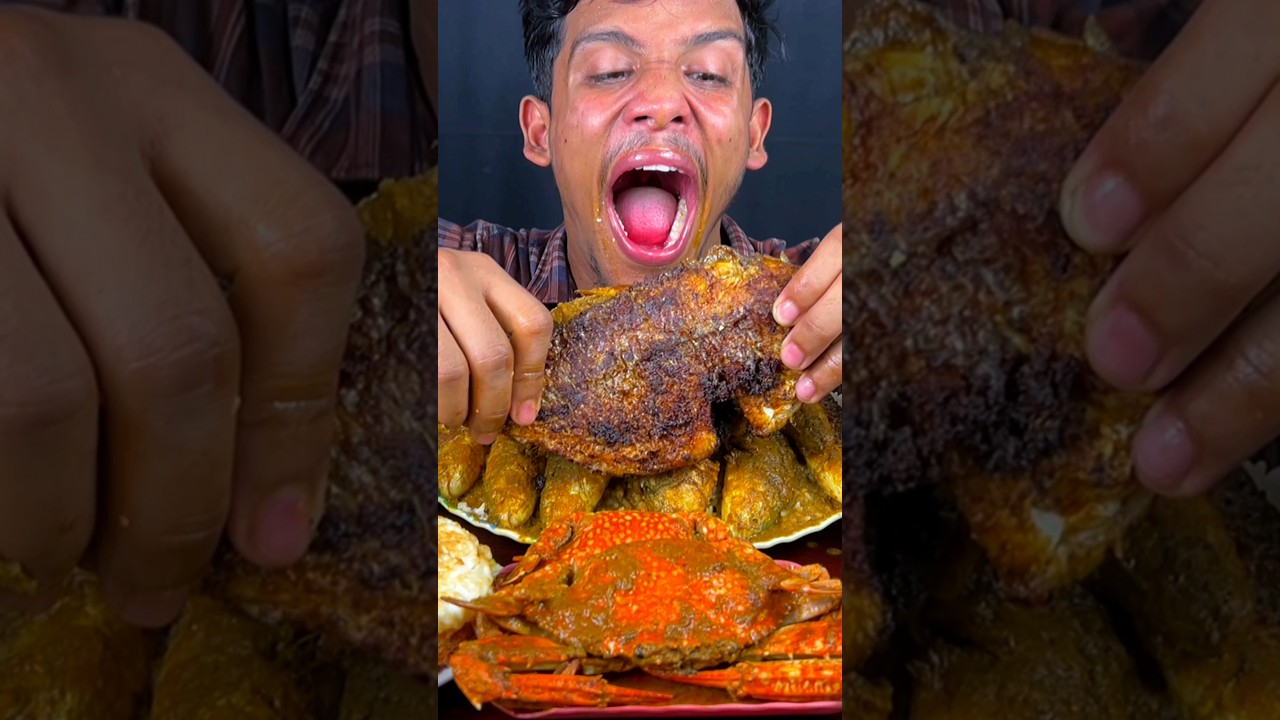 Very Spicy Whole Fish Fry Eating #asmr #mukbang #shortvideo #viralvideo #shorts #viralshorts #food