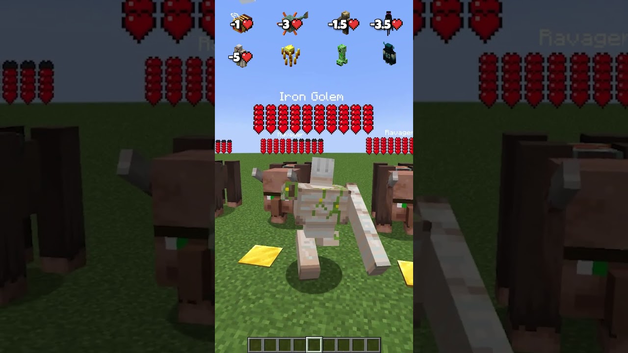 Dealing Hits vs Mobs Damage Maximum #shorts #minecraft #meme