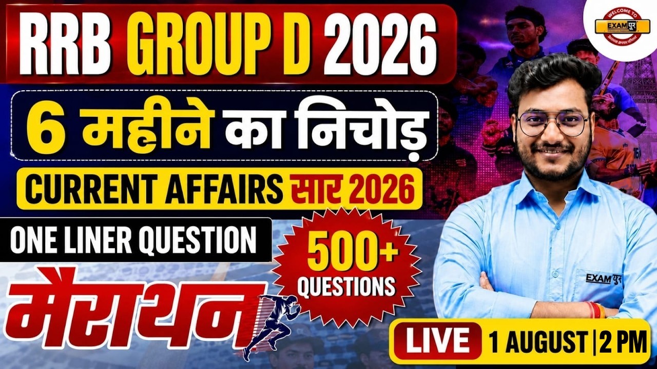 RRB GROUP D CURRENT AFFAIRS 2026 | GROUP D CURRENT AFFAIRS 2026 | RRB GROUP D CURRENT AFFAIRS CLASS