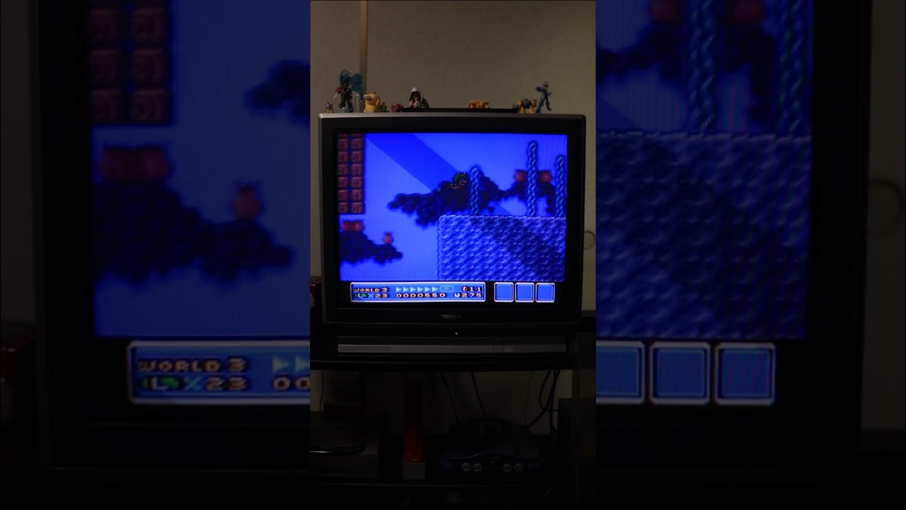 Super Mario Bros 3: World 3 Stage 1 on CRT (SNES)  #retrogaming #crt #supermariobros3