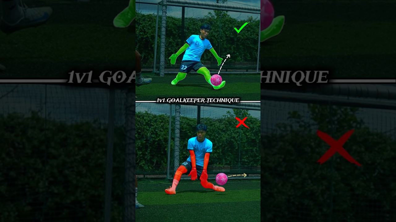 1v1 GOALKEEPER TECHNIQUE ⚽️. #football #footballskills #soccer #goalkeeper #1v1 #shorts