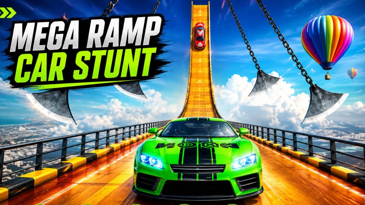 MEGA RAMP CAR STUNT 🚗💥 Impossible Ramp Challenge | Crazy Car Stunts Gameplay #video #gaming #gta 