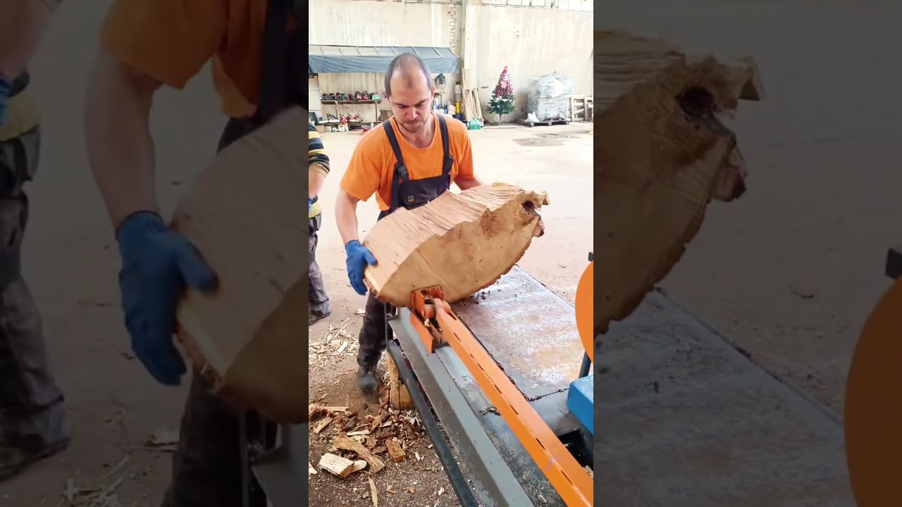 Extreme Log Splitting Skills 😲 #shorts #woodwork #firewood