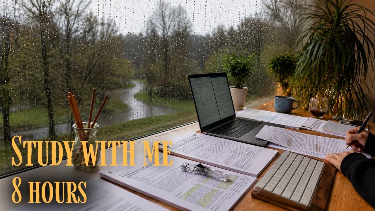 8+ HOUR STUDY WITH ME on A RAINY DAY 🎓  Scottish Highlands | Pomodoro | Deep Work Mode | No Music