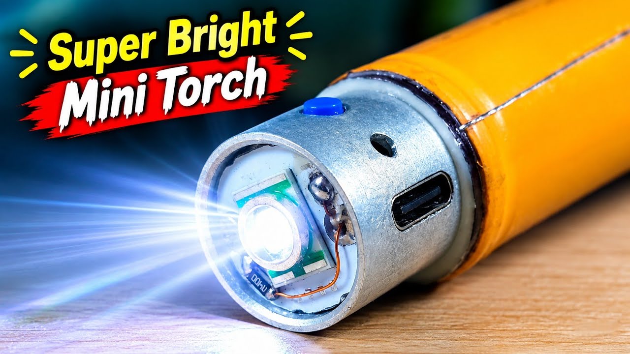 Super Bright 3W Mini Torch | DIY Rechargeable LED Torch